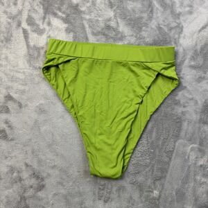 Riot Swim Bikini Bottom Womens Small Green High Waist Cheeky Swimwear New Lined